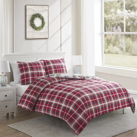 Enchante Wreath With Bow Reversible 3-Pc. Comforter Sets NIP - Picture 4 of 8